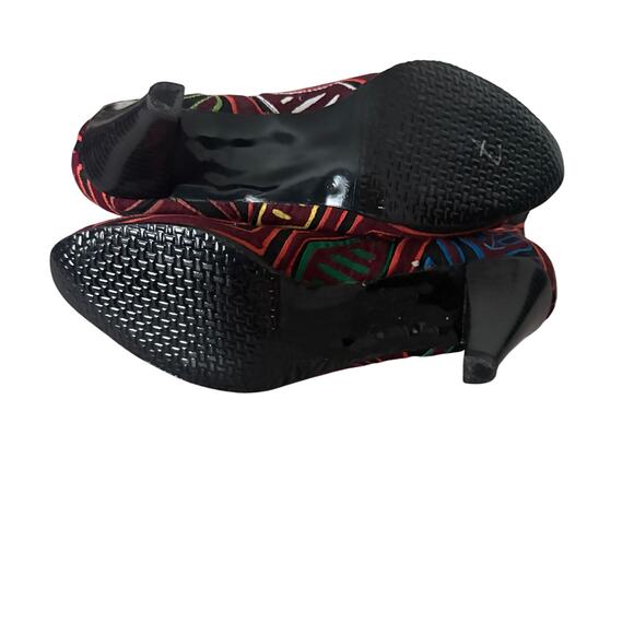 Motlids Handmade Mola Embroidered Heeled Boots Multicolor 8.5 festival boho - Picture 9 of 9